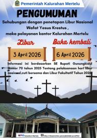 PENGUMUMAN LIBUR MEMPERINGATI WAFAT YESUS KRISTUS